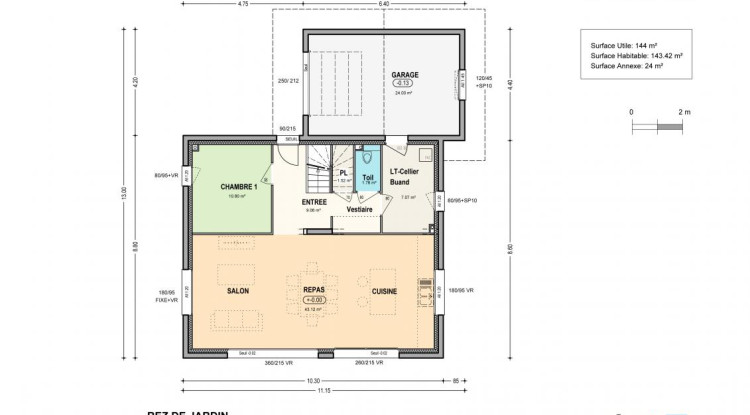 SERGY - Maison neuve ARTIS 150m² + Terrain 700 m² 148m² - 765000€ - 3